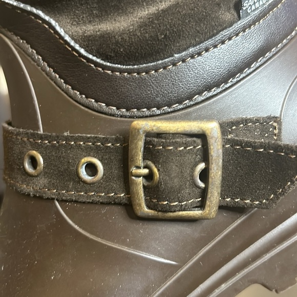 Santana Canada Waterproof Boots Cayley Suede / Rubber Brown Rain Boots Size 8 - Picture 11 of 16